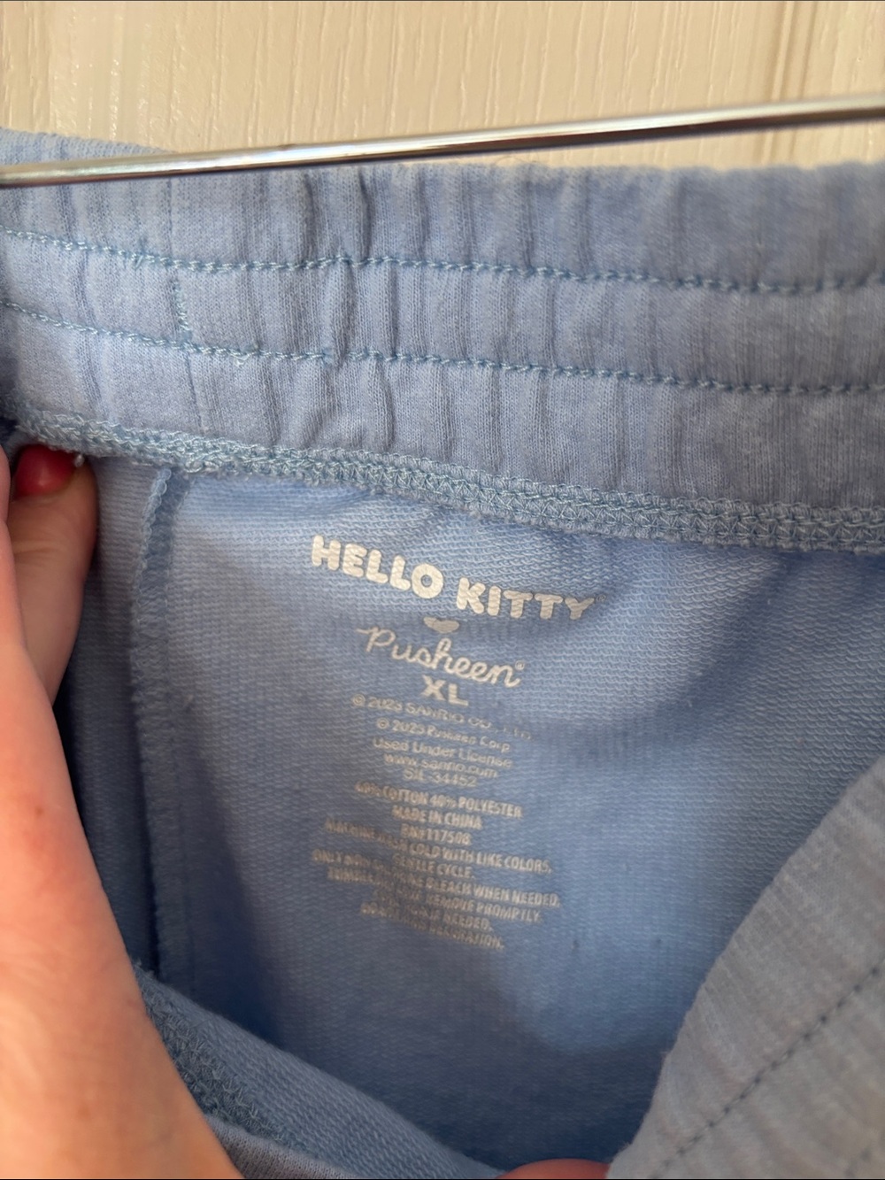 Hello Kitty 🩷 Pusheen Light Blue Sweatpants ~ Women’s XL ~ Pull-on - Picture 3 of 8